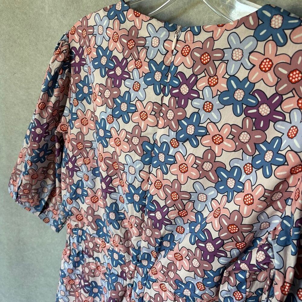 Aureum Bold Floral Sash Mini Cotton Dress Size Small NEW Cottagecore - Picture 5 of 11